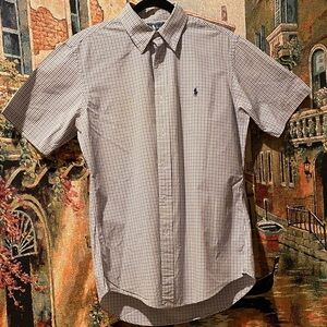 Ralph Lauren Brown Checkered Short Sleeve Shirt